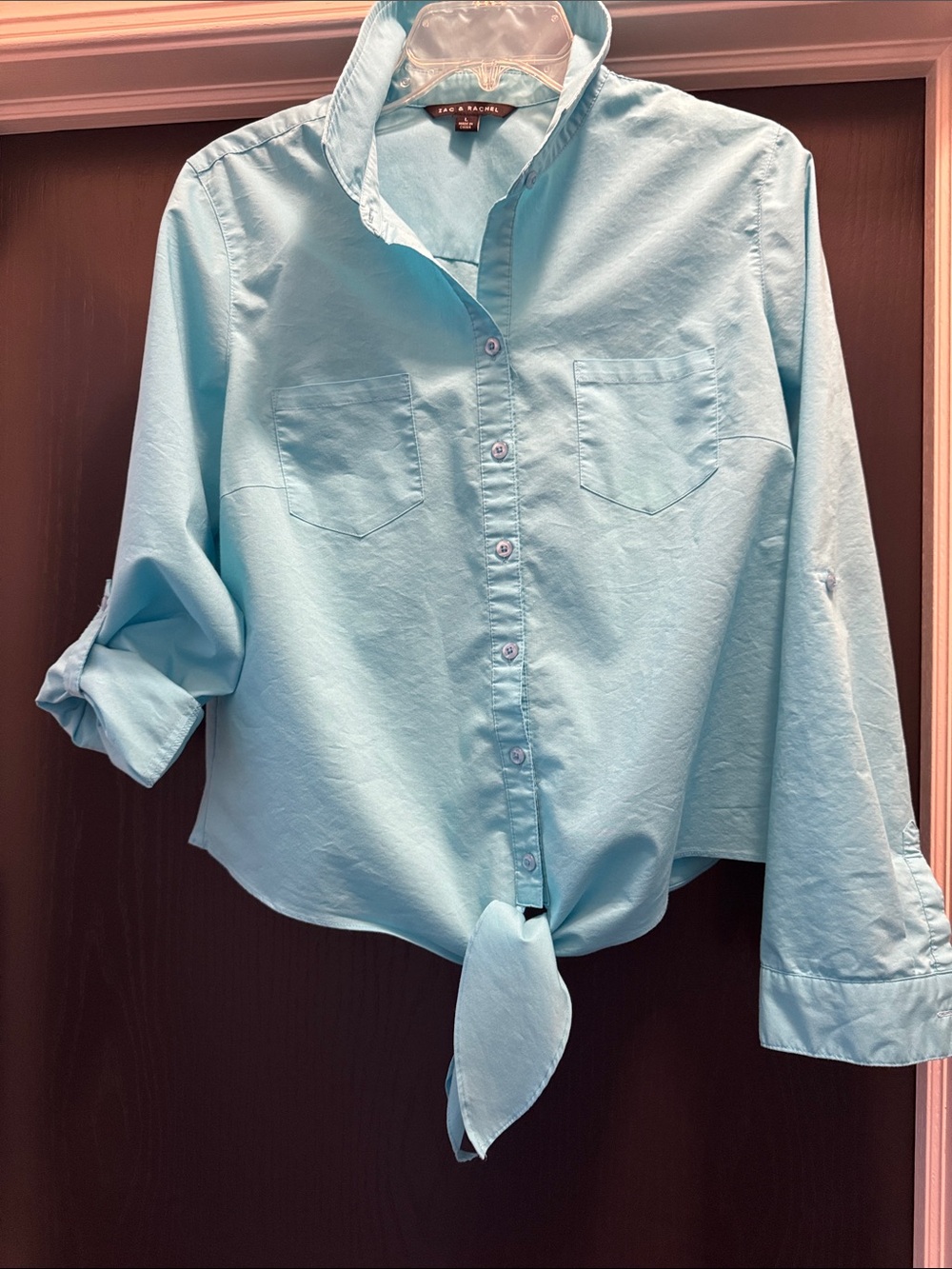 Blue Front Tie Knot Zac & Rachel Top